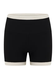 Lorna Jane Gym To Swim Retro Rib 12cm Bike Shorts - Black