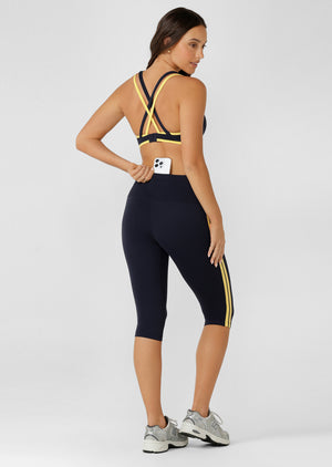 Lorna Jane Game Day 3/4 Capri Leggings - Oxford Navy
