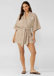 Lorna Jane Calypso Terry Robe - Latte