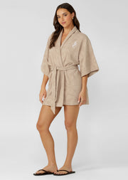 Lorna Jane Calypso Terry Robe - Latte
