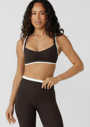 Lorna Jane Corsica Rib High Support Sports Bra - Volcano