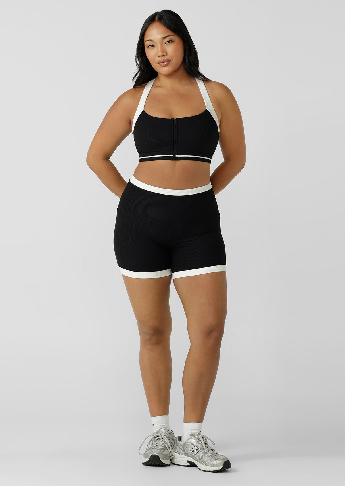 Lorna Jane Sprint to Swim Rib Max Support Sports Bra - Black