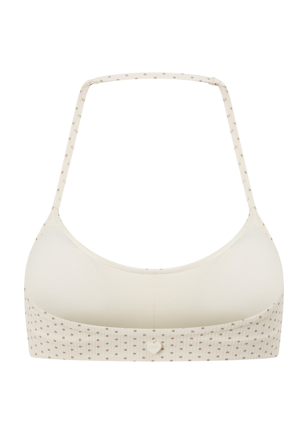 Lorna Jane The Halter Neck Rib Sports Bra - Polka Dot Spot Print