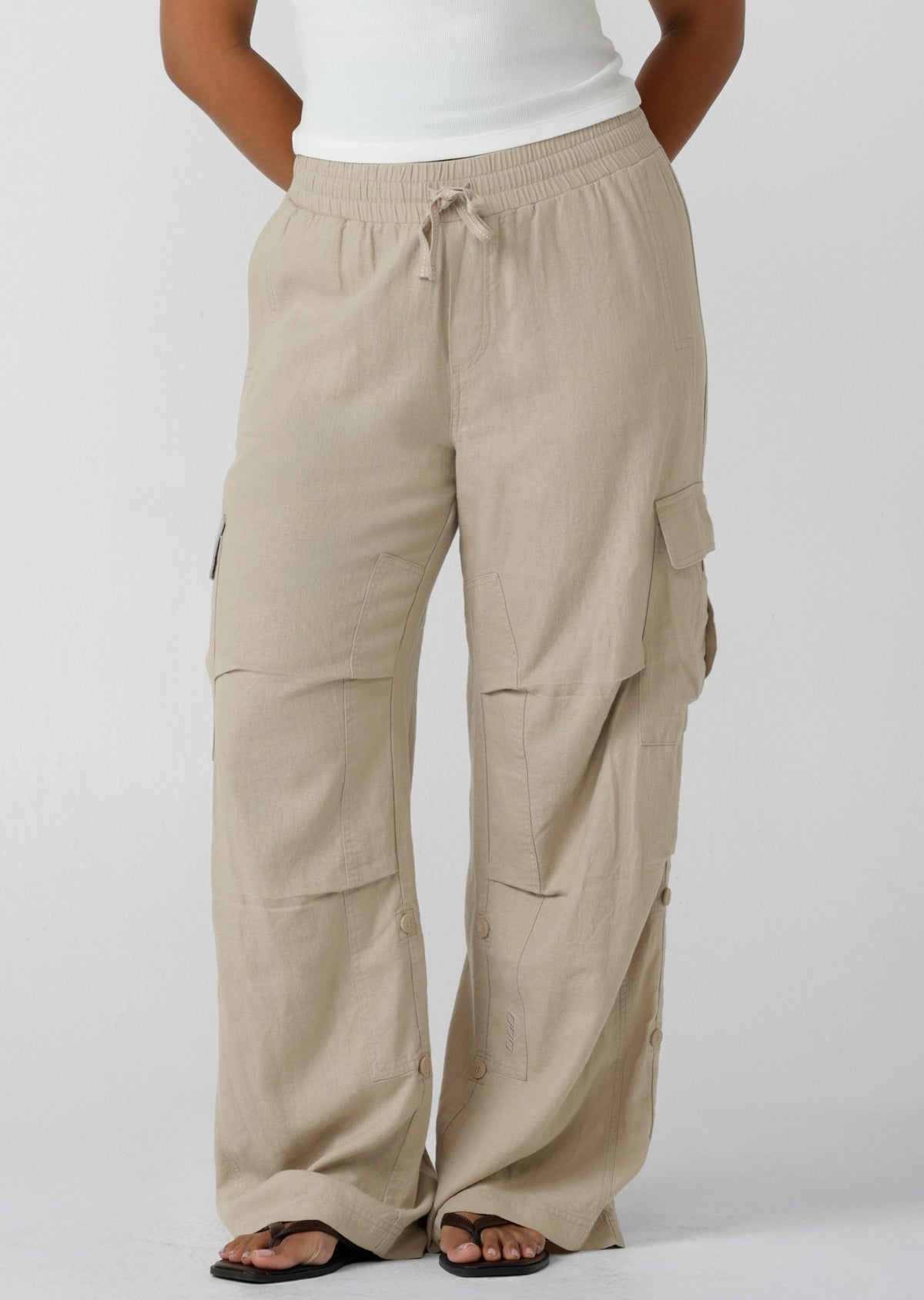 Lorna Jane Linen Flashdance Pants - Latte
