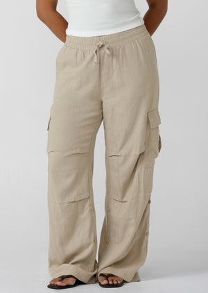 Lorna Jane Linen Flashdance Pants - Latte