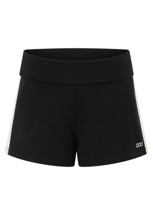 Lorna Jane Retro Sport Fold Over Waist Shorts - Black