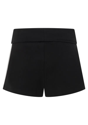Lorna Jane Retro Sport Fold Over Waist Shorts - Black