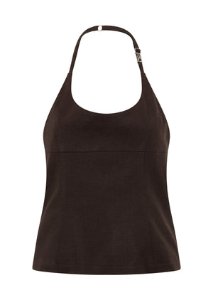 Lorna Jane LJC Linen Adjustable Halter Top - Volcano