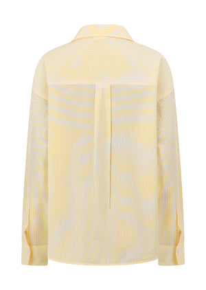 Lorna Jane LJC Recline Long Sleeve Shirt - Butter Yellow Stripe