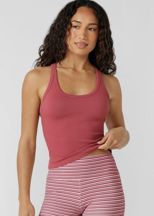 Lorna Jane Take It Easy Seamless Bra Tank Combo - Raspberry Sorbet
