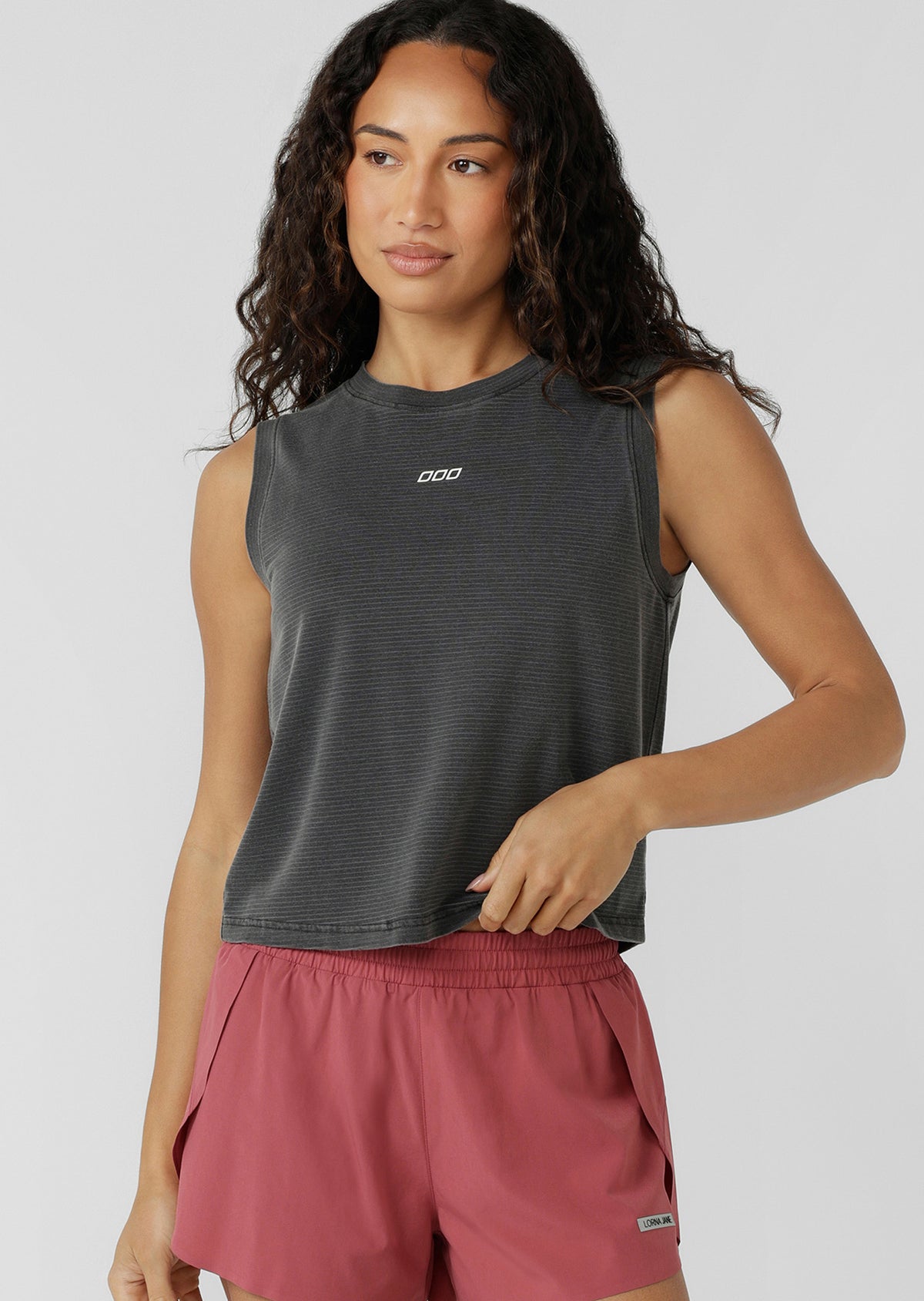 Lorna Jane Iconic Washed Active Tank - Washed Black