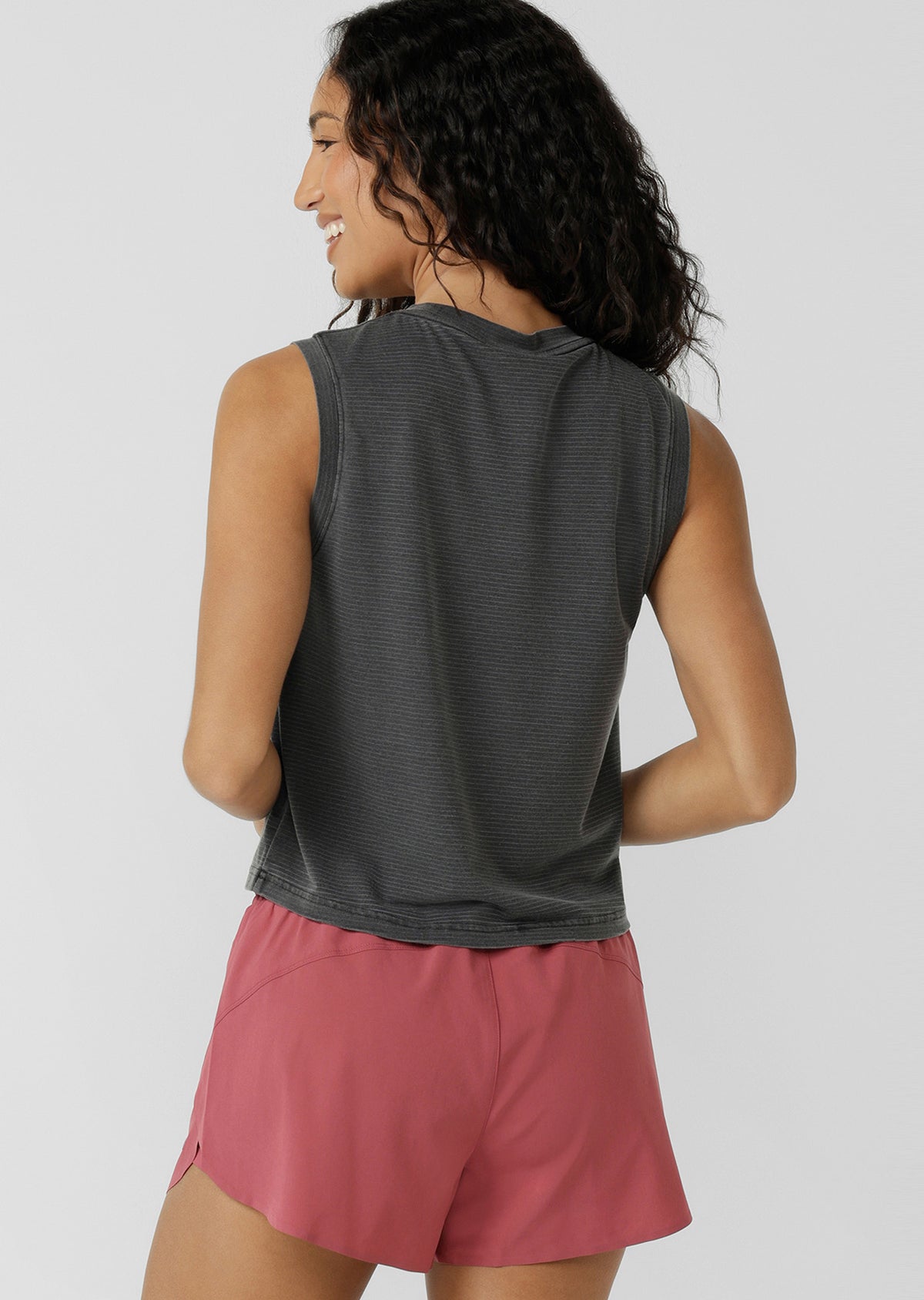 Lorna Jane Iconic Washed Active Tank - Washed Black