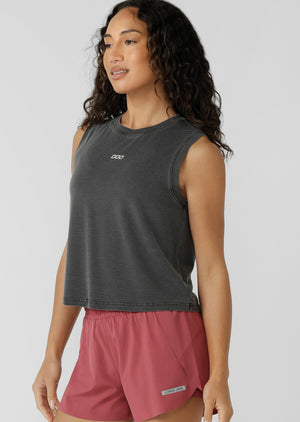 Lorna Jane Iconic Washed Active Tank - Washed Black