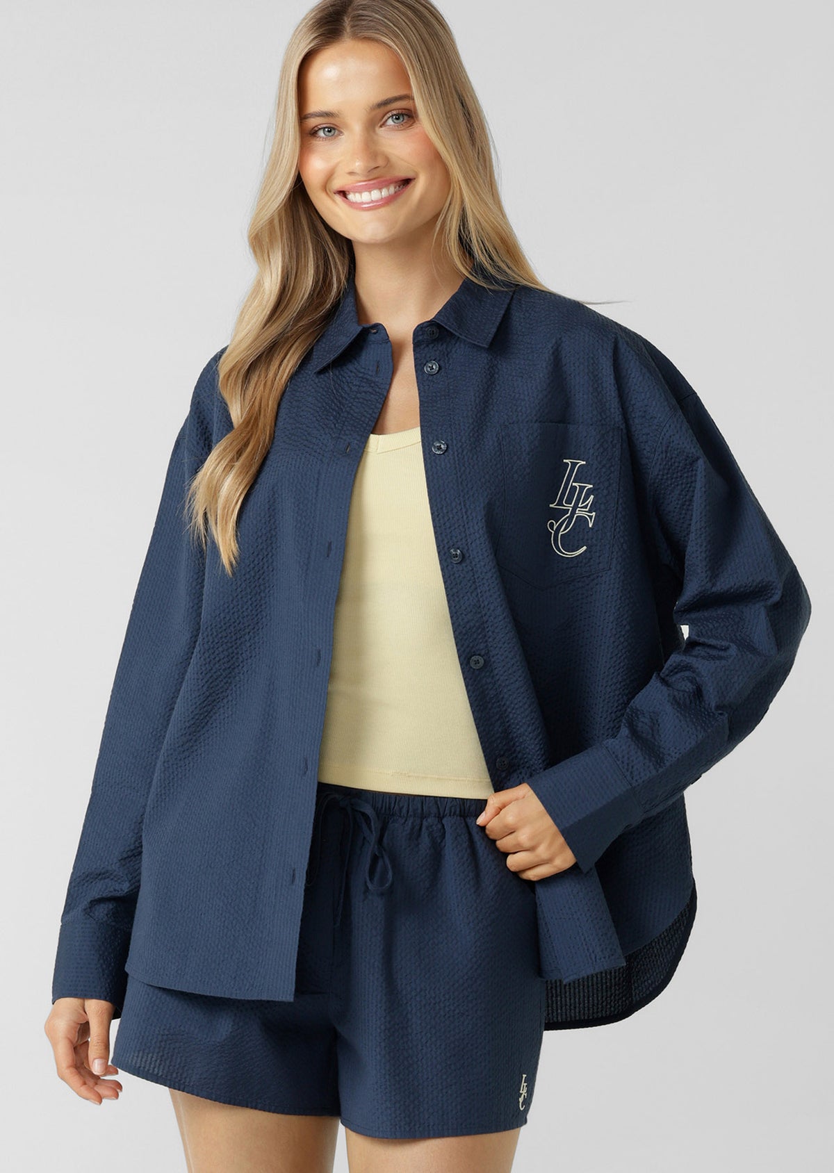 Lorna Jane LJC Coastal Dream Long Sleeve Shirt - Platinum Navy