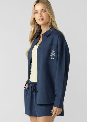 Lorna Jane LJC Coastal Dream Long Sleeve Shirt - Platinum Navy