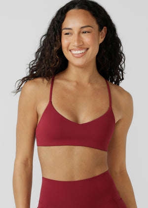 Lorna Jane Crossways All Day Sports Bra - Cherry
