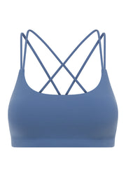 Lorna Jane Lotus Cropped Sports Bra - Misty Blue