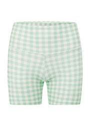 Lorna Jane Sweet Gingham 14cm Bike Shorts - Soft Mint Ranch Gingham Print