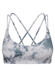 Lorna Jane Sky High Tie Dye All Day Sports Bra - Titanium Tie Dye Print