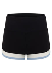 Lorna Jane Palma Luxe Rib Retro 7cm Bike Shorts - Black