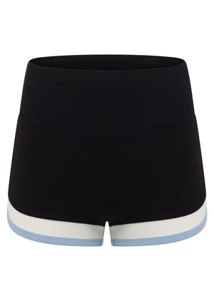 Lorna Jane Palma Luxe Rib Retro 7cm Bike Shorts - Black