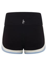 Lorna Jane Palma Luxe Rib Retro 7cm Bike Shorts - Black