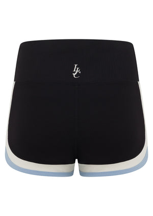 Lorna Jane Palma Luxe Rib Retro 7cm Bike Shorts - Black