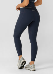 Lorna Jane Siren Luxe Rib Ankle Biter Leggings - Platinum Navy