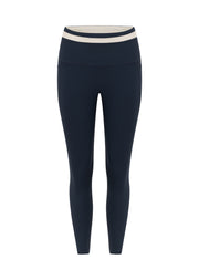 Lorna Jane Siren Luxe Rib Ankle Biter Leggings - Platinum Navy