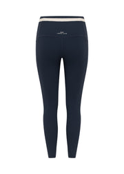 Lorna Jane Siren Luxe Rib Ankle Biter Leggings - Platinum Navy
