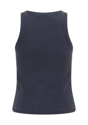Lorna Jane LJ Basics Washed Rib Tank - Washed Platinum Navy
