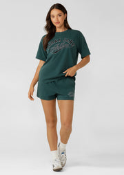 Lorna Jane Prestige Washed T-Shirt - Washed Palmetto Green