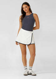 Lorna Jane Off Duty Vintage Denim Skirt - Vintage White