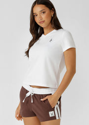Lorna Jane V-Neck Slim T-Shirt - White