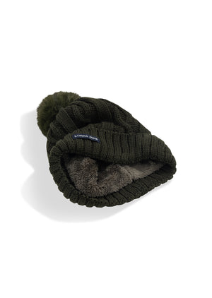 Lorna Jane Alpine Knit Beanie - Dark Luxury Green