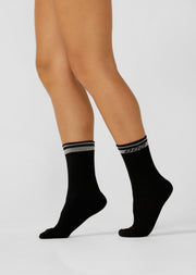 Lorna Jane Reflective Sport Crew Socks - Black