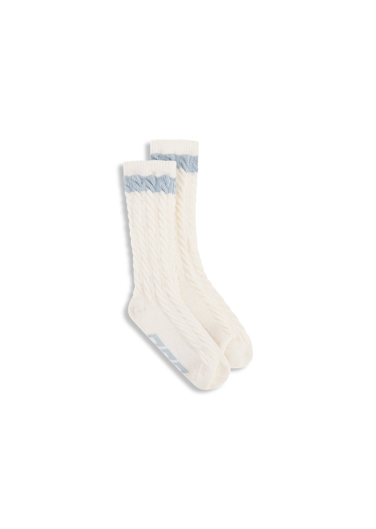 Lorna Jane LJ Cable Knit Scrunch Socks - Porcelain & Vibrant Sky