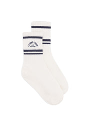 Lorna Jane Lotus Crew Socks - Porcelain/Platinum Navy