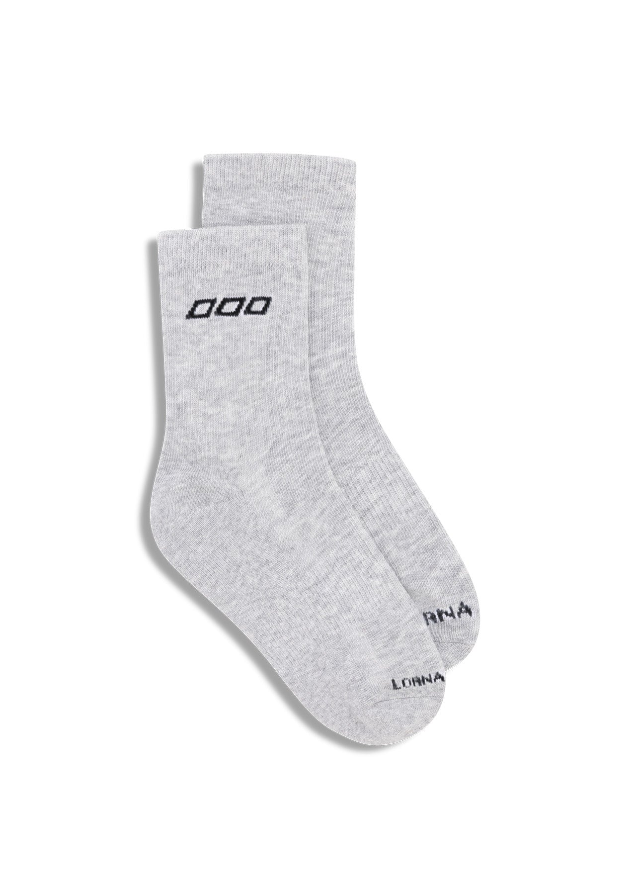 Lorna Jane LJ Quarter Crew Socks - Grey Marl & Black