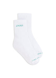 Lorna Jane LJ Quarter Crew Socks - White & Mint Cream