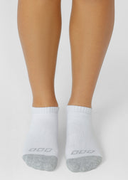 Lorna Jane Icon Pilates Grip Socks - White & Grey Marl