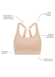 Lorna Jane Amy Maximum Support Sports Bra - Almond