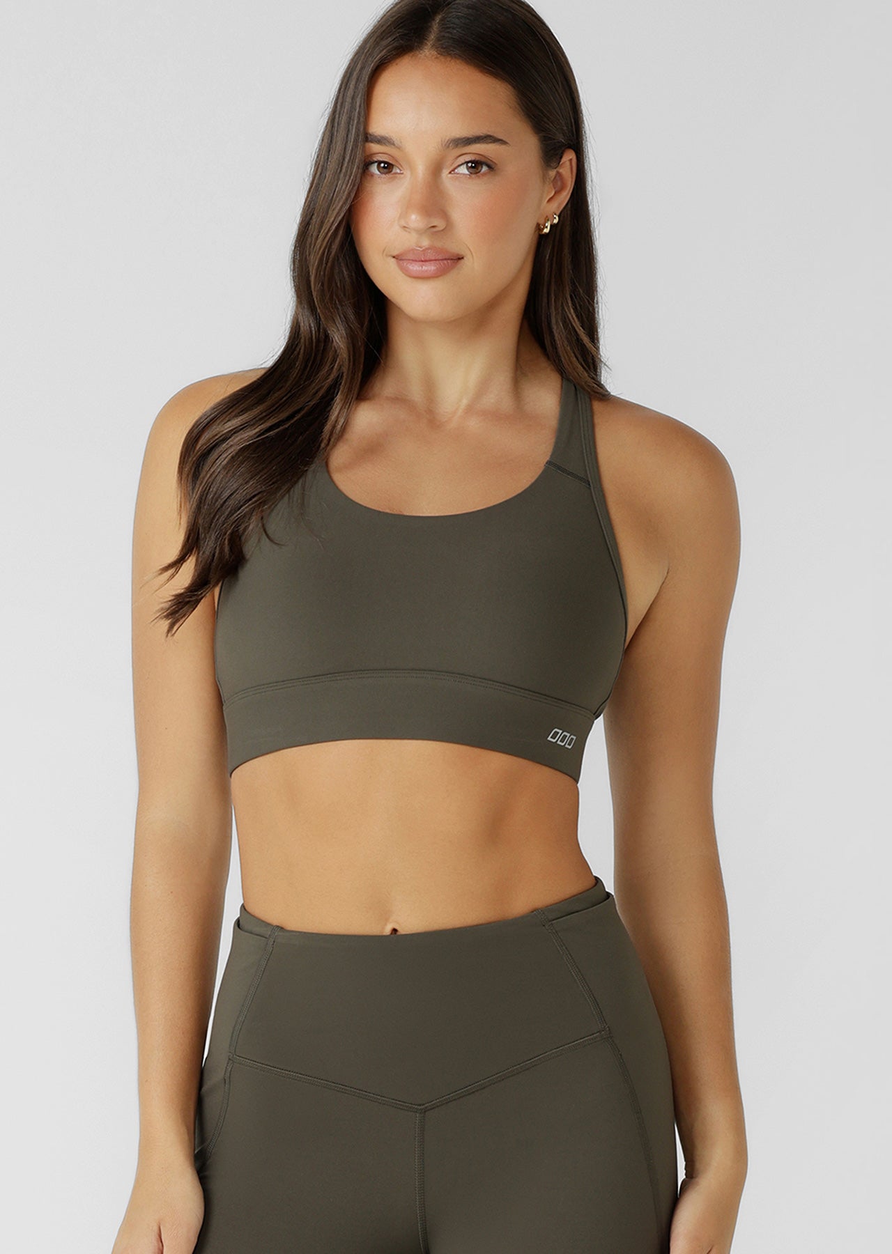 Lorna Jane Amy Maximum Support Sports Bra - Dark Khaki Haze