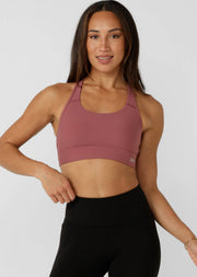 Lorna Jane Amy Maximum Support Sports Bra - Dark Rose Blush