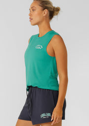 Lorna Jane Lotus Muscle Tank - Jewel Jade Green