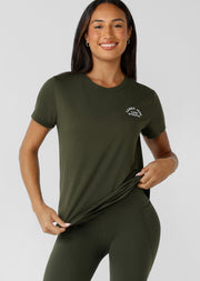 Lorna Jane Lotus T-Shirt - Luxury Green