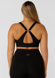 Lorna Jane Zip & Go Sports Bra - Black