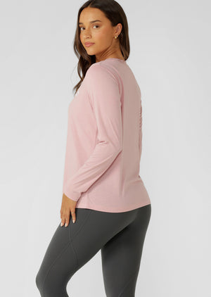 Lorna Jane Lotus Long Sleeve Top - Dusty Rose