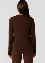 Lorna Jane Lotus Long Sleeve Top - Espresso