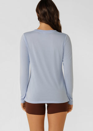 Lorna Jane Lotus Long Sleeve Top - Oxford Blue